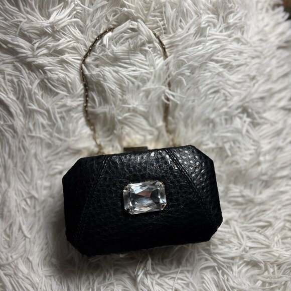 RARE Inge Christopher Snake Skin clutch purse Swarovski Central Crystal MINT - Picture 1 of 16
